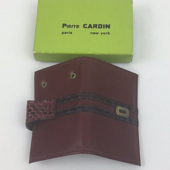 PIERRE CARDIN Vintage mini red top grade cowhide card and key holder - Picture 4 of 6
